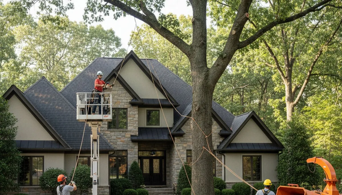 Tree service crew in Columbus, OH handling professional tree removal and cleanup