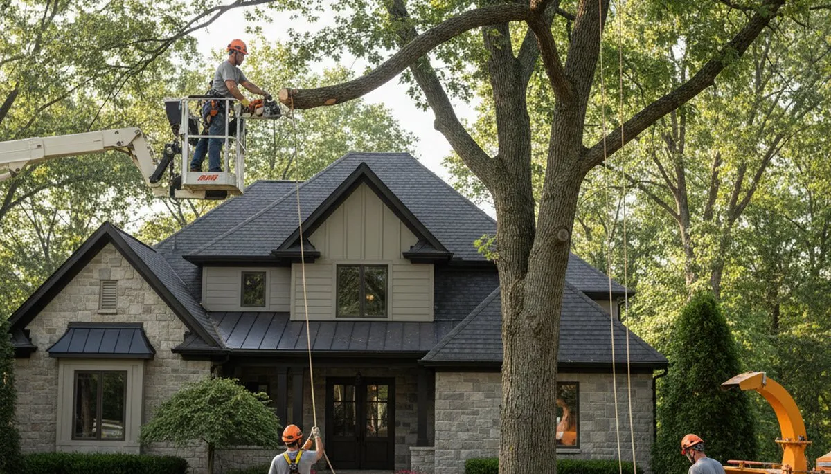 Tree service crew in Columbus, OH providing professional tree removal and trimming services