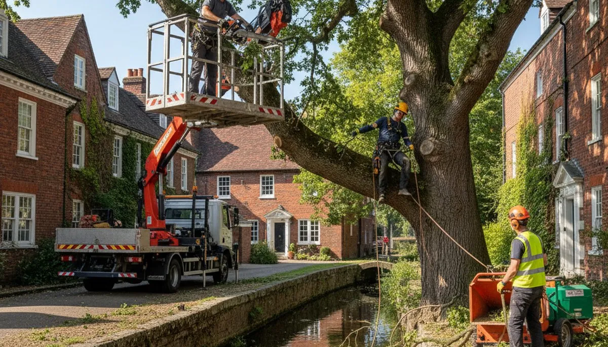 Tree service crew removing a tree in Columbus, OH
