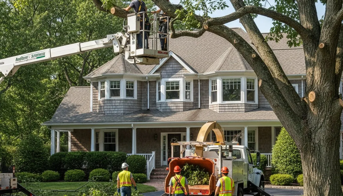 Tree service crew in Columbus, OH providing safe tree removal and trimming for local properties