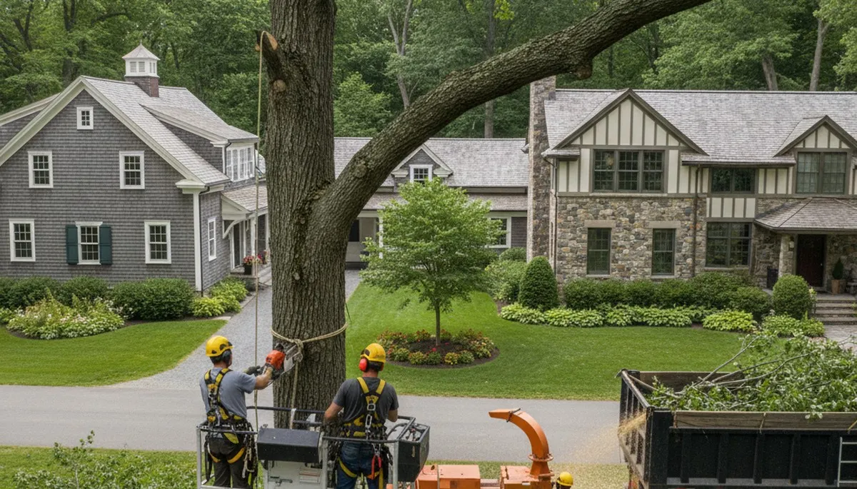 Tree service crew in Columbus, OH providing professional tree removal and trimming services
